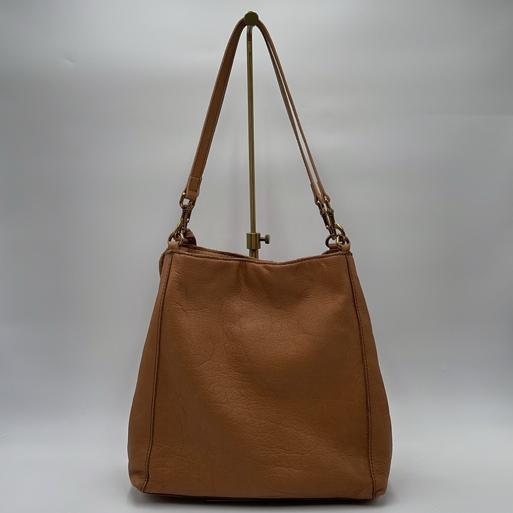 American Leather Co. Shoulder Bag - Caramel Brown 100% Leather - Double Straps - Picture 6 of 16